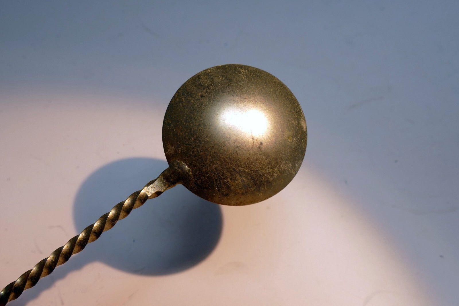 Vintage Silver Tone Spoon With Quartz Handle stone