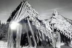 Mt. Shasta California 11X14" Black & white Picture Photo Forgotten Cabin USA