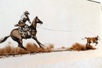 Original artwork by artist rodeo rider by dick rienstra lithograph 10x20"