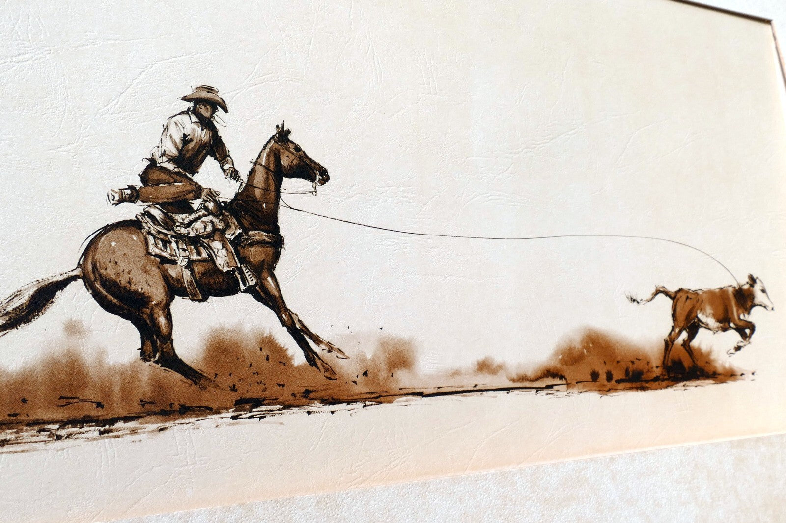 Original artwork by artist rodeo rider by dick rienstra lithograph 10x20"