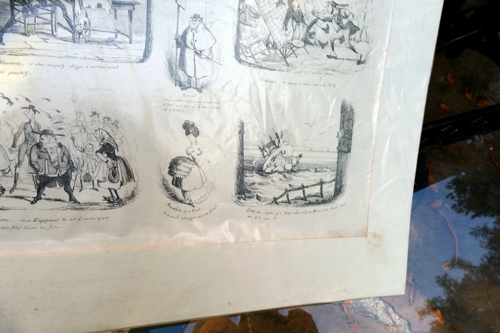 NAUTICAL DICTIONARY No 1 HENRY HEATH CARICATURE PRINT  1840 Victorian navy UK