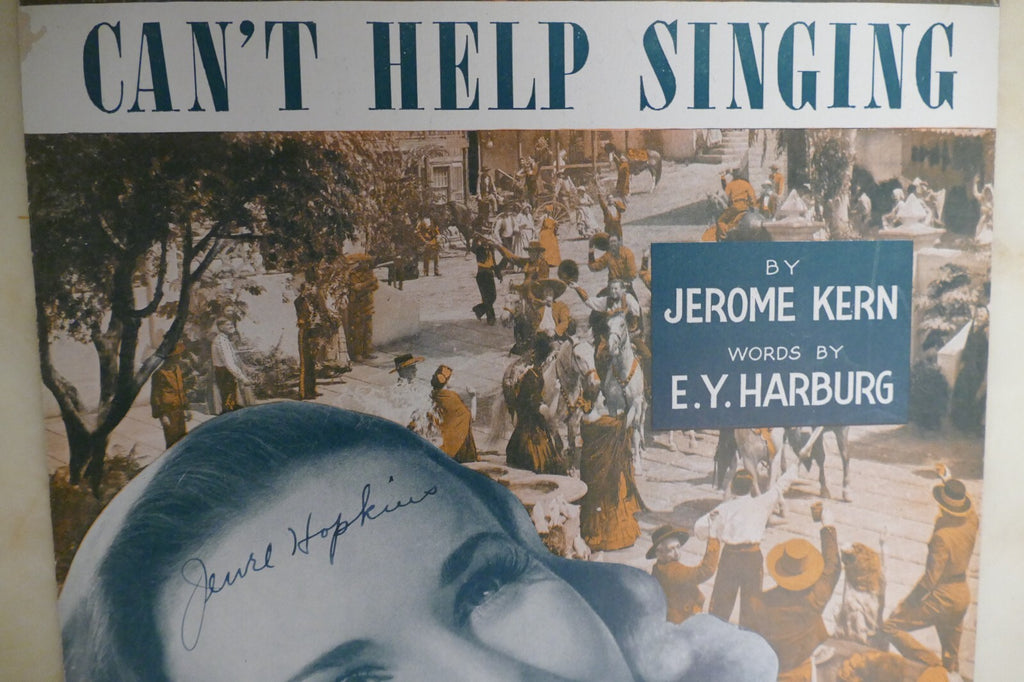 Can't help singing sheet music 1944 by jerome kern and e. y. harburg from can't help singing