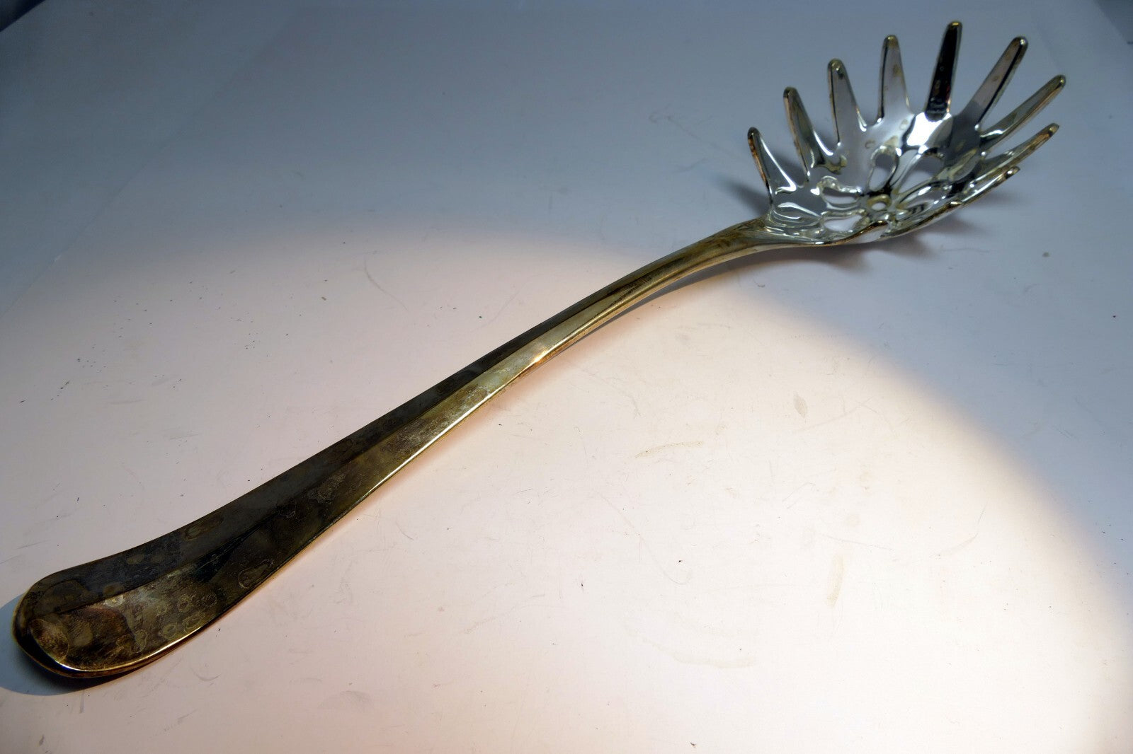 Spaghetti spoon pasta serving spoon server fork metal silver plate