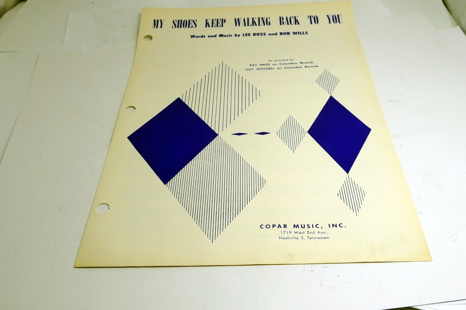 My Shoes Keep Walking Back to You  Ray Price Mitchell 1957 Sheet Music