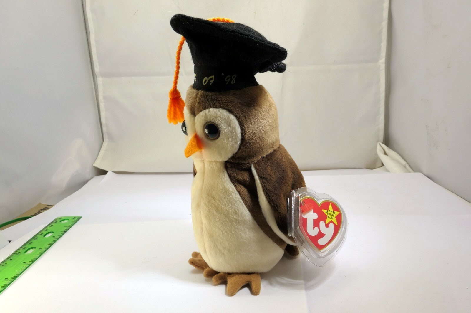 Ty Beanie Baby WISE '07 1998 OWL w/ Tags Plush Toy