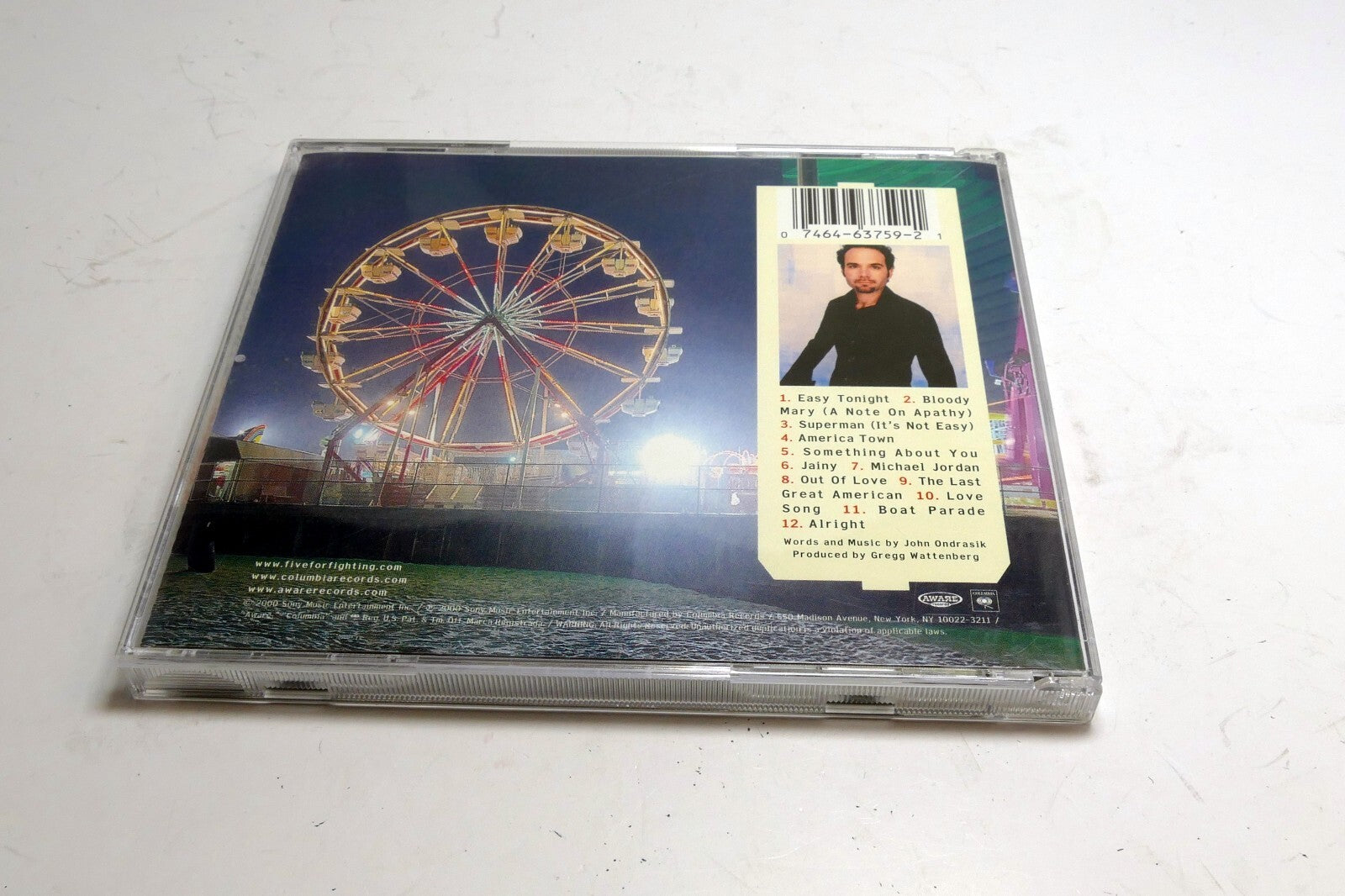 Five for Fighting : America Town CD 2000 Sony Music CK 63759 Columbia  VERY GOOD