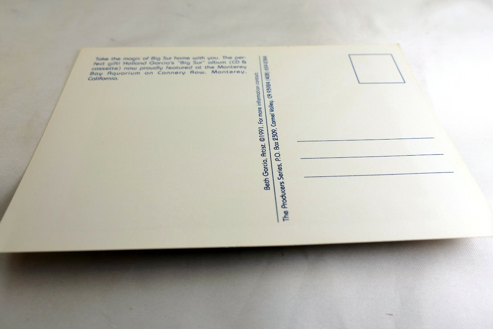 Big Sur Beach Monterey Bay California USA Postcard vintage 1991 w/ pelican ocean