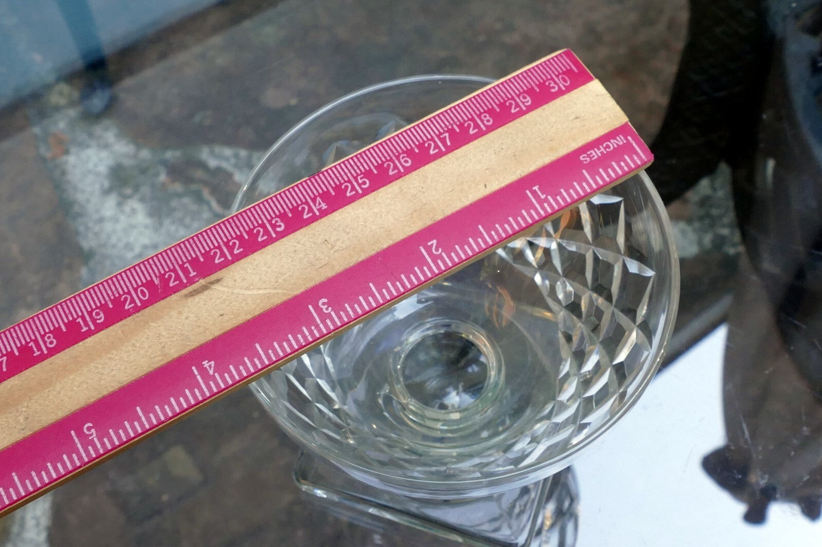Waterford Goblet Desert Cup 3.5" Tall Square base Diamond - single piece