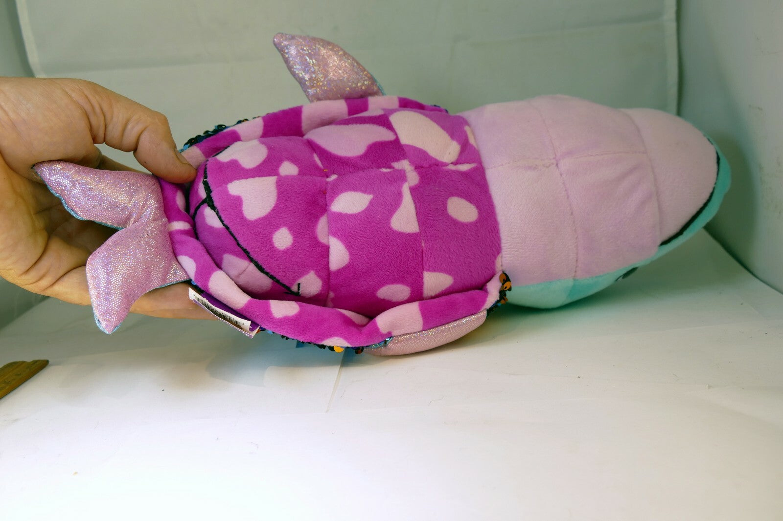 Flipazoo Danica Dolphin 14" Flippable Sequins plush toy two in one