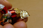 Thomas Pacconi Glass Penguin Christmas Ornament gold Blue w/ a bow