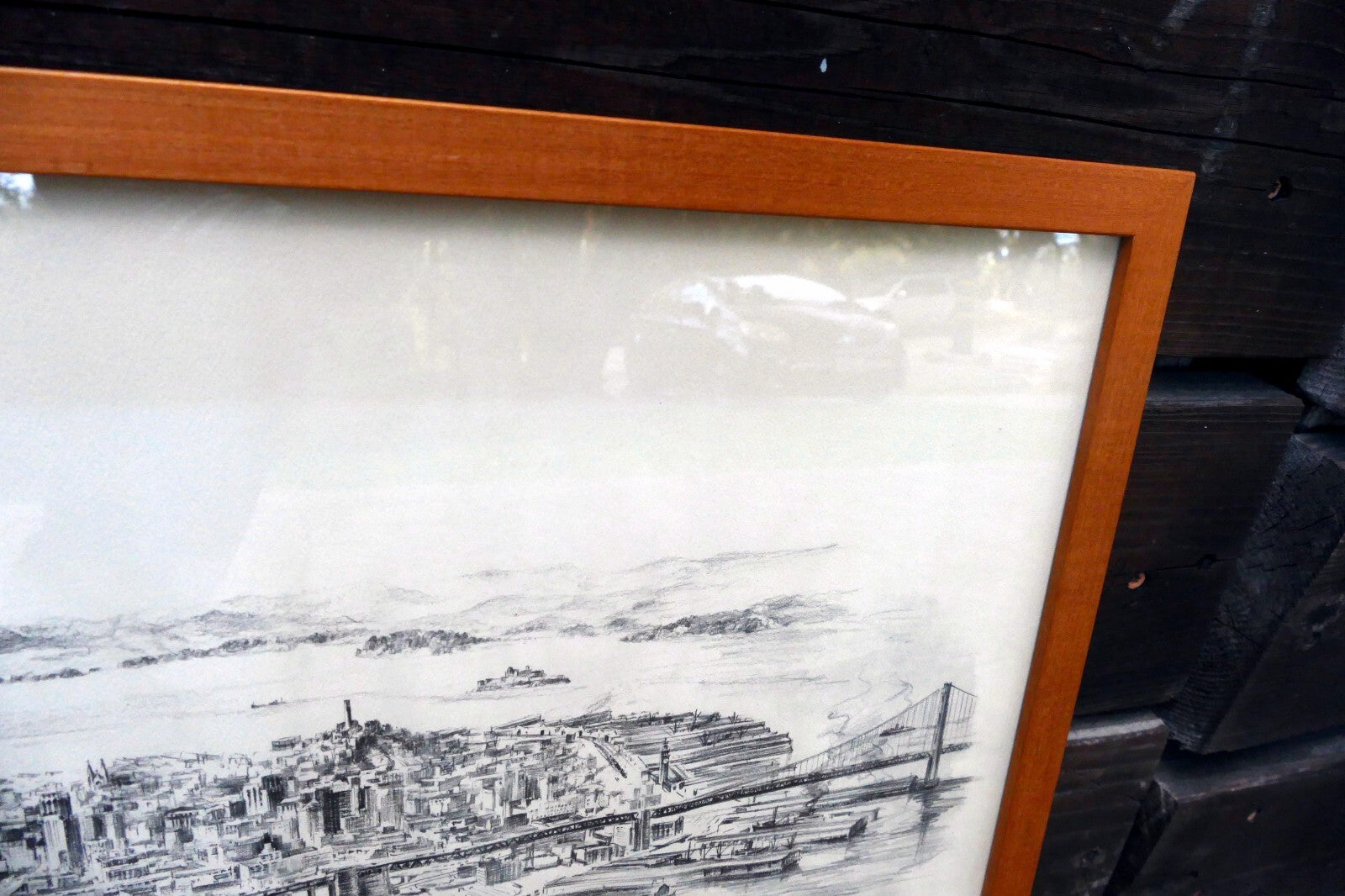 San Francisco harbor print Golden Gate Water front 1940's California USA