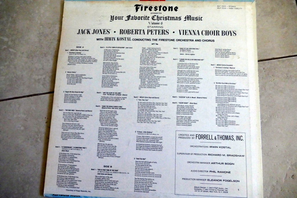 Firestone Your Favorite Christmas Music Vol 6 LP  1967  SLP 7014  A23