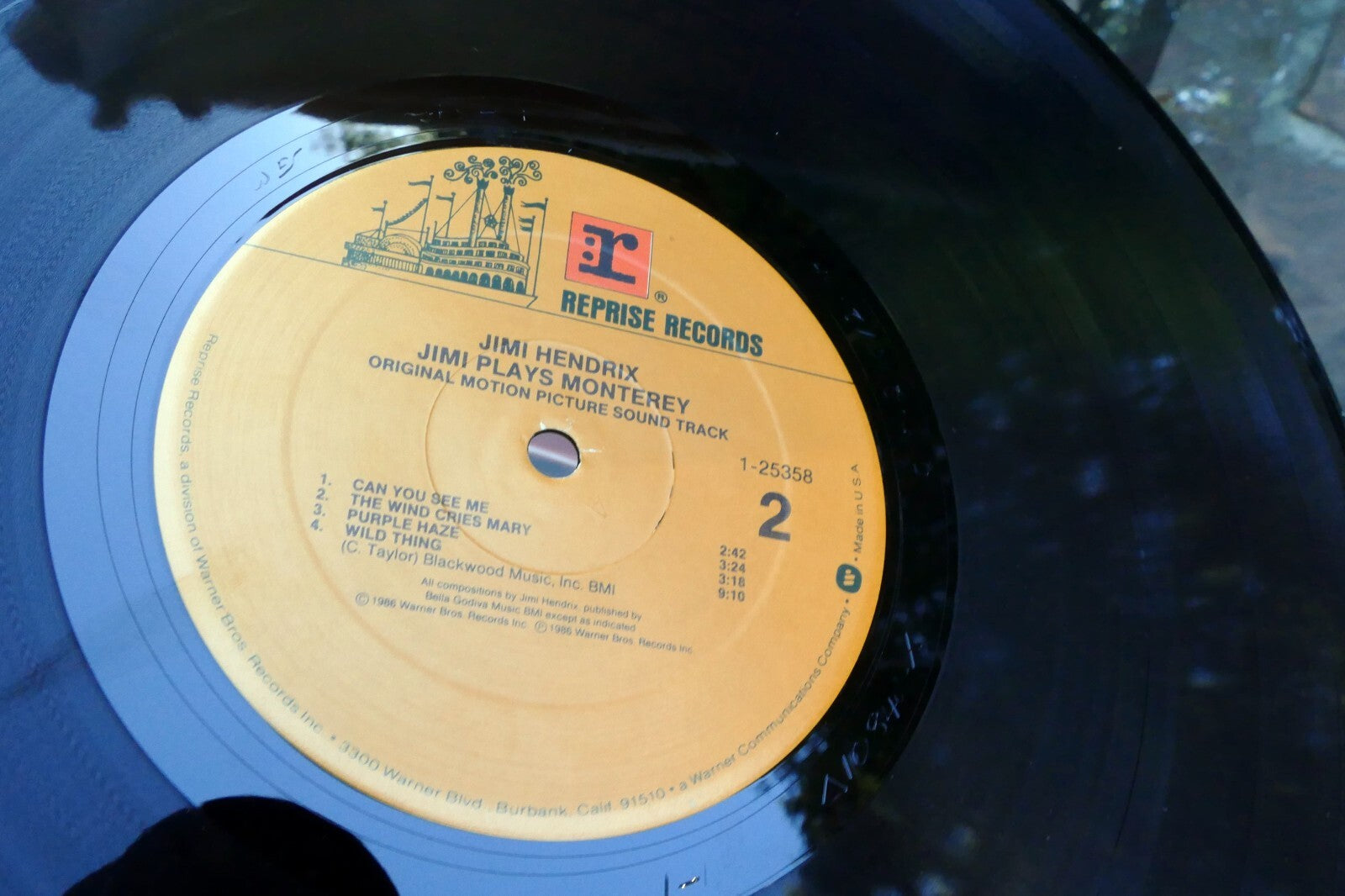 Jimi Hendrix Jimi Plays Monterey LP Vinyl Reprise Records 1986 Movie Soundtrack