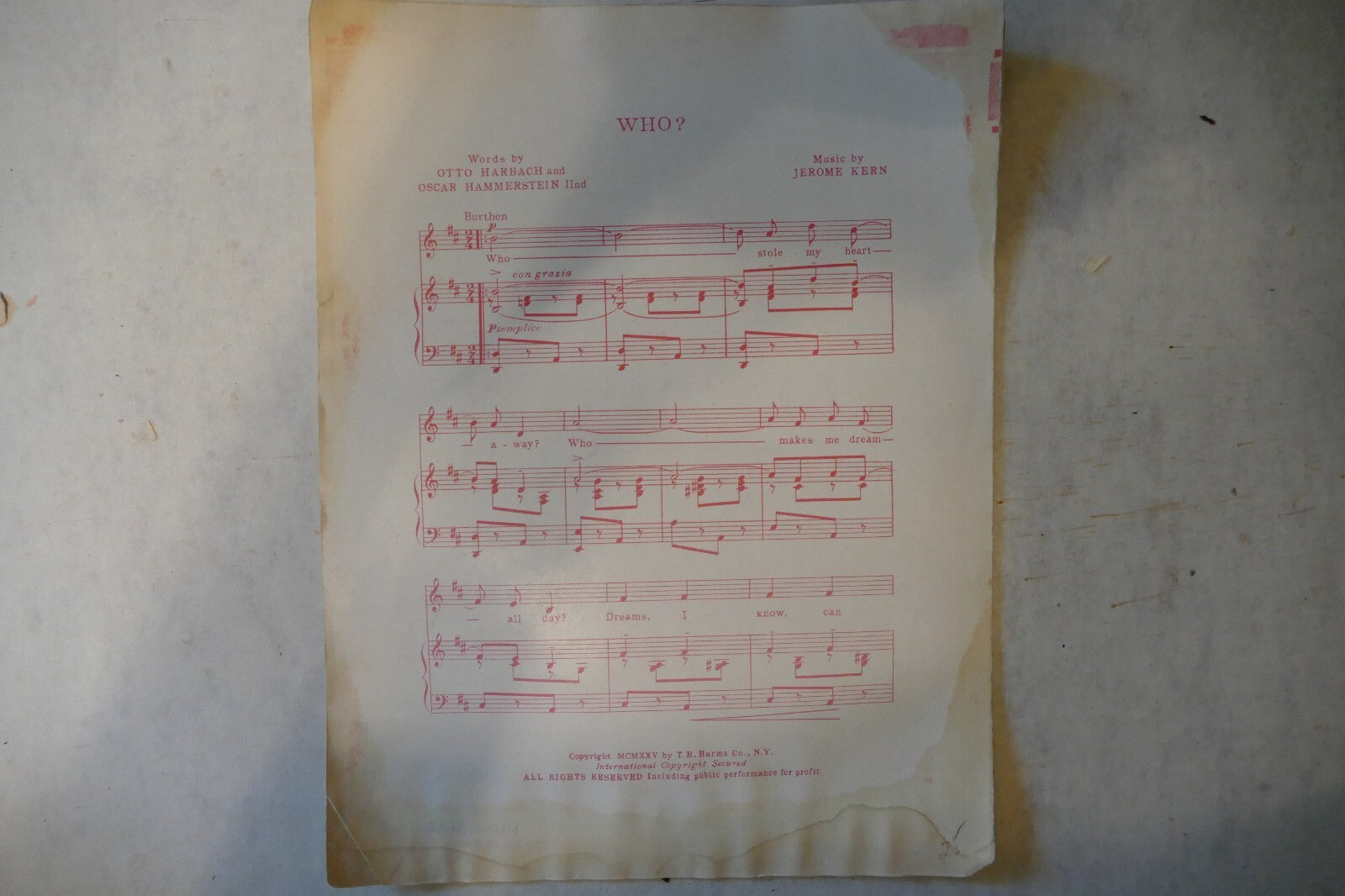 Whip-Poor-Will, 1920, from "Sally" musical, by Jerome Kern and Edward Royce
