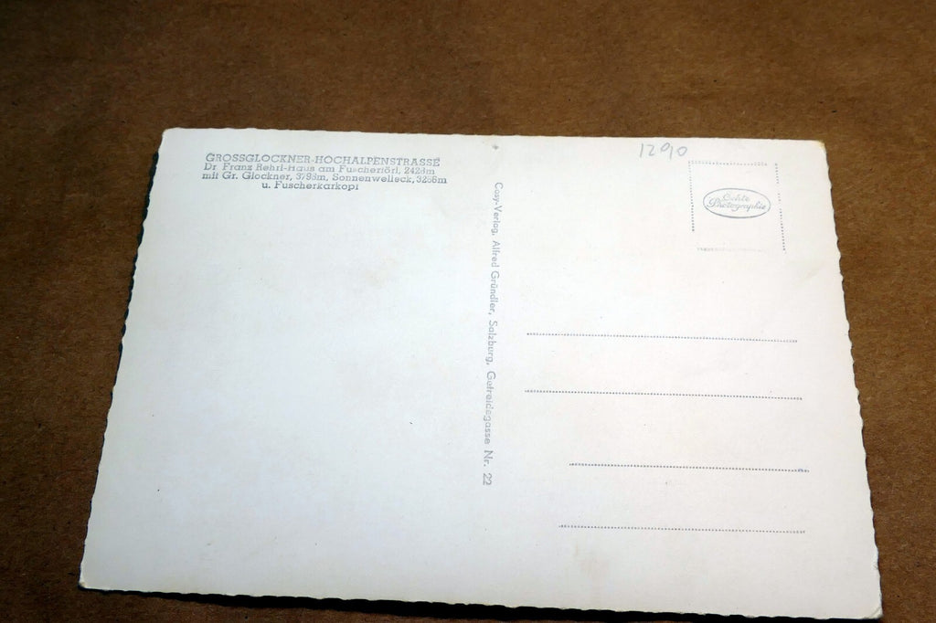 Grossglockner Hochalpenstrasse Alps  Austria postcard 1940's  - unposted
