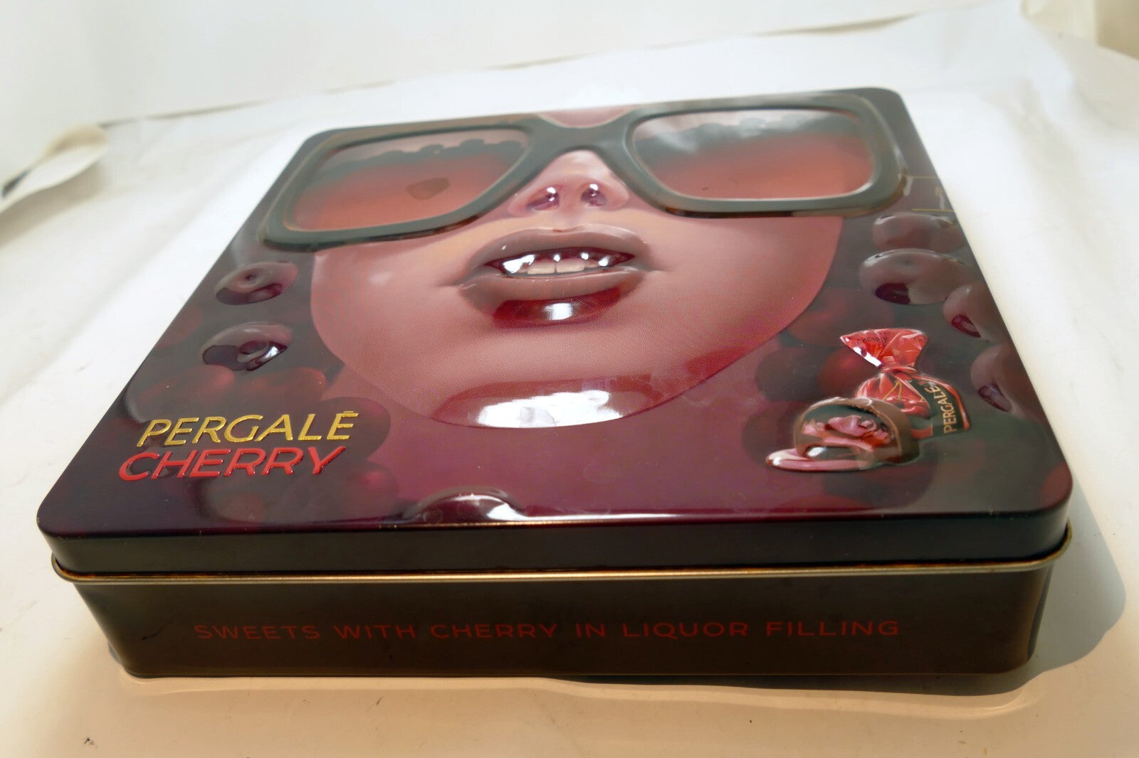 Pergale Cherry Metal Empty Tin/Container chocolate liquor candy