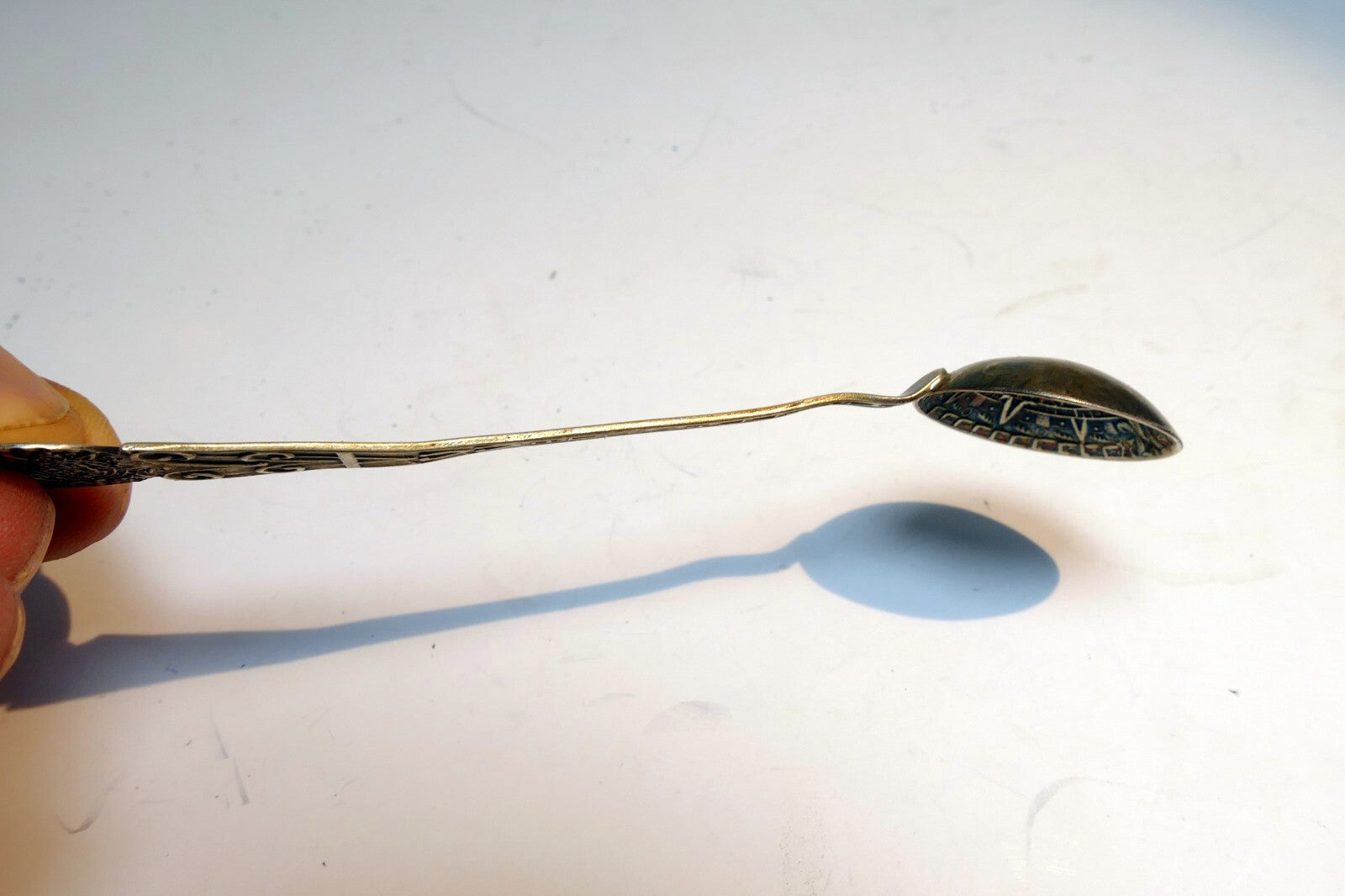 925 Sterling Silver - Acapulco Aztec Calendar Spoon -  Mexico 10 gr.