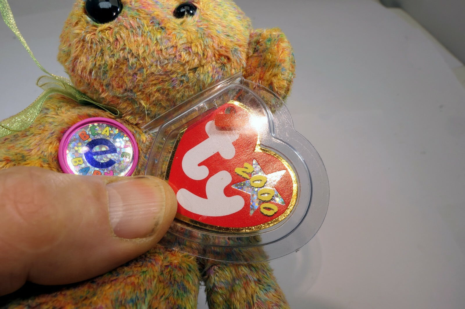 TY Beanie Babies E "Speckles" USA 2000 Teddy Bear 8" new unused with tag