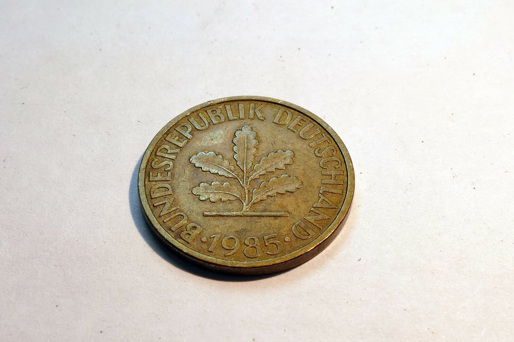 10 Pfennig coin  1985 GERMANY - FEDERAL REPUBLIC Oak Leaf