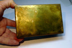 BRONZE AND WOOD TRINKET BOX INDIAN Native Inuit Sun god antique vintage