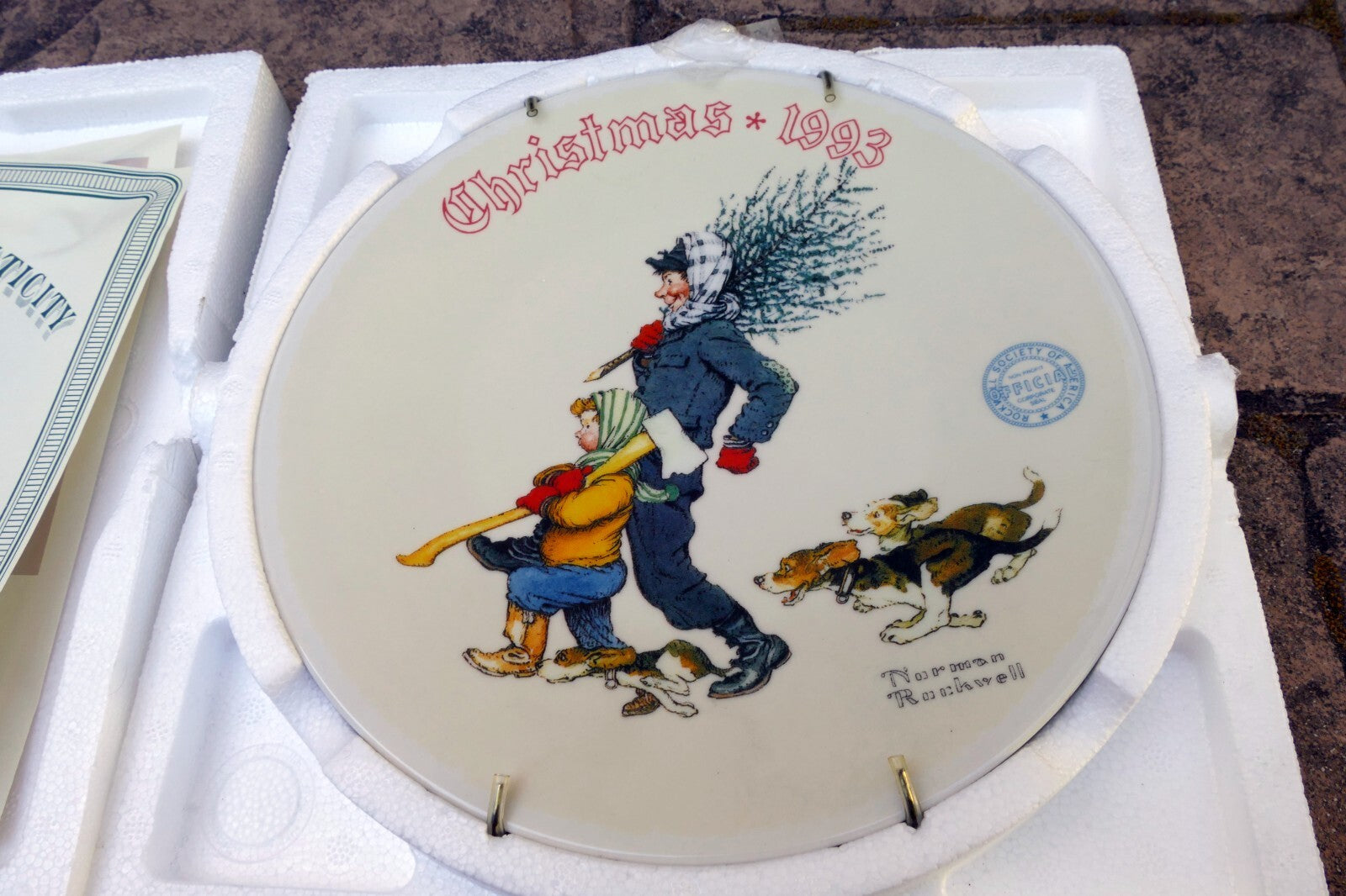 Norman rockwell tree brigade plate 1993 84 r70 1.20 knowles coa