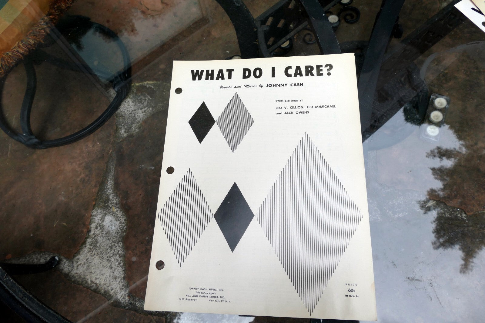 What Do I Care?  1958  Sheet Music Johnny Cash Killion McMichael Owens