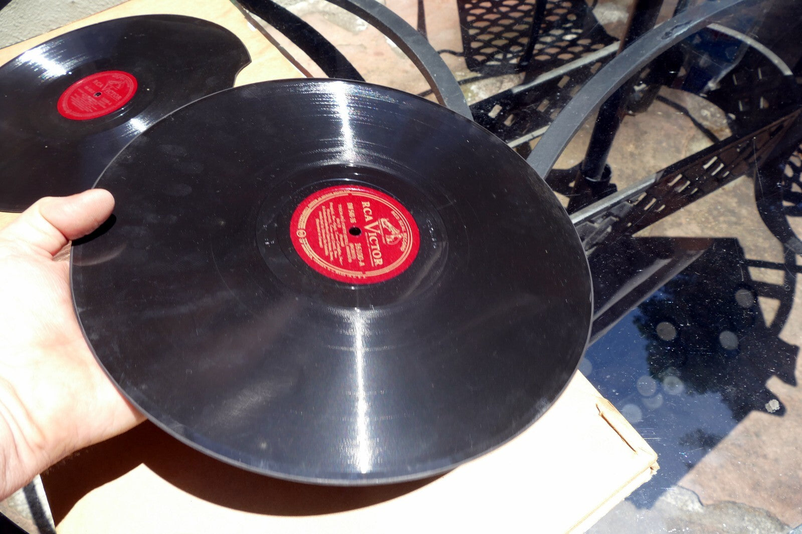 Set of 7 vintage 12-inch 78 RPM Tosca Volume II vinyl records by Puccini, featuring Gigli and conducted by Fabritiis