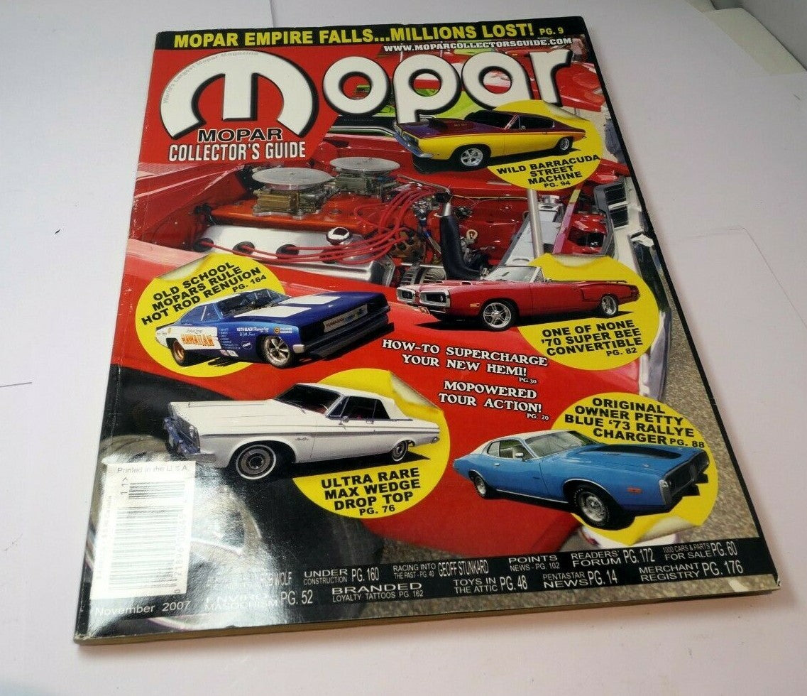 Mopar collector's guide magazine november 2007 max wedge '73 rallye charger