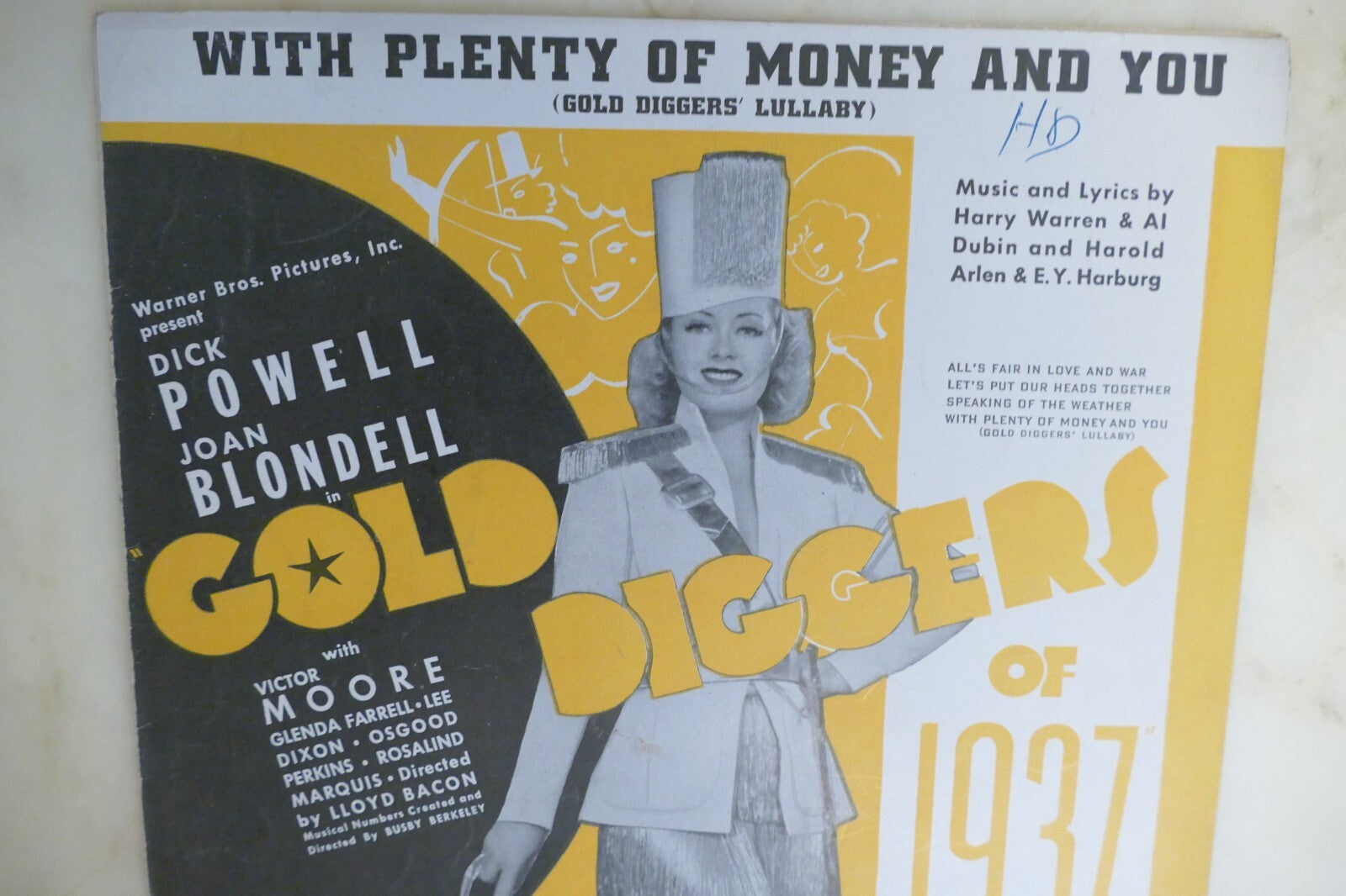 With plenty of money and you sheet music 1936 by harry warren and al dubin from gold diggers