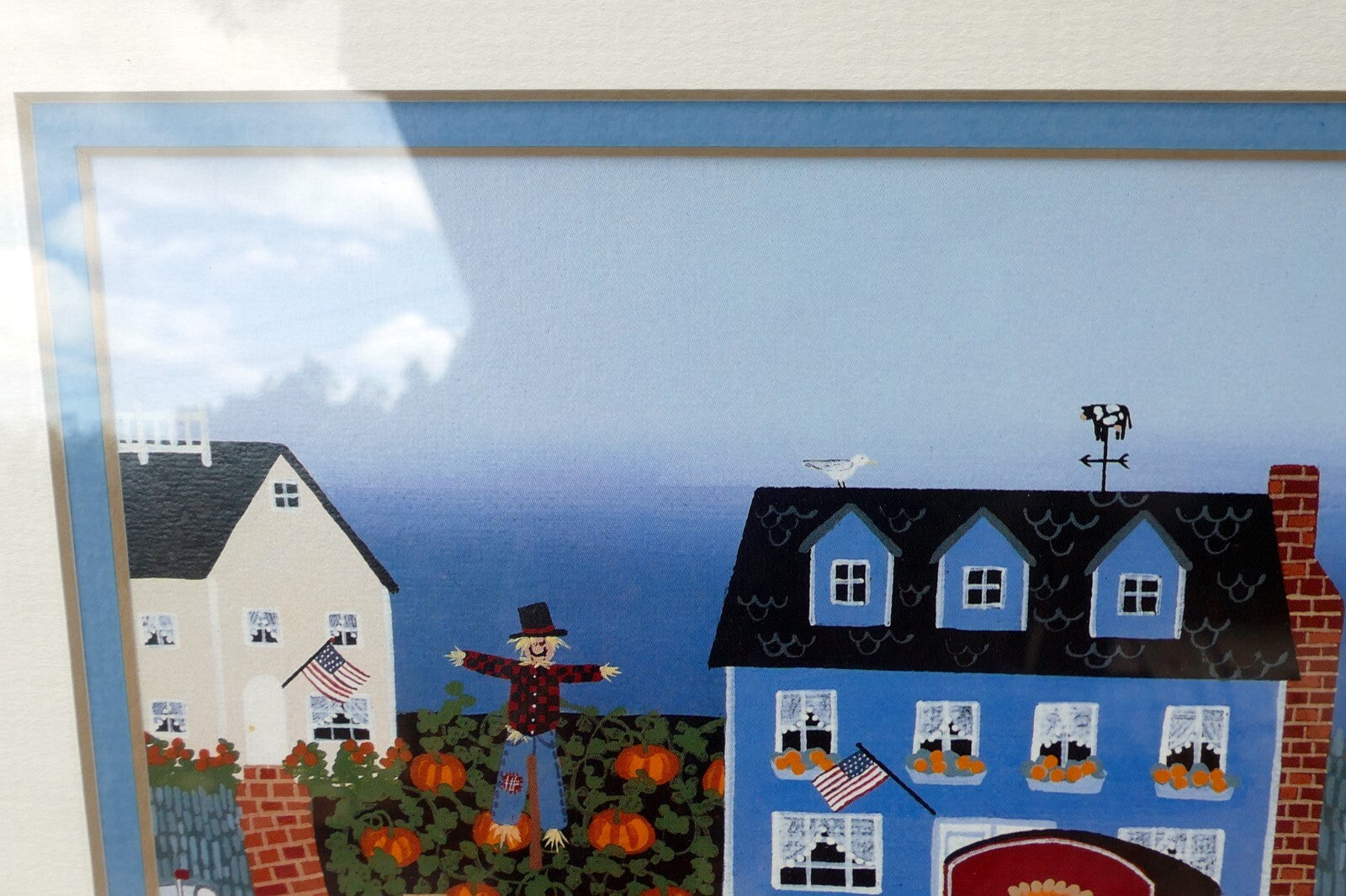 Pumpkin's Cove Folk Art 7X9" Print by Donna Perkins Signed Certified 391/500