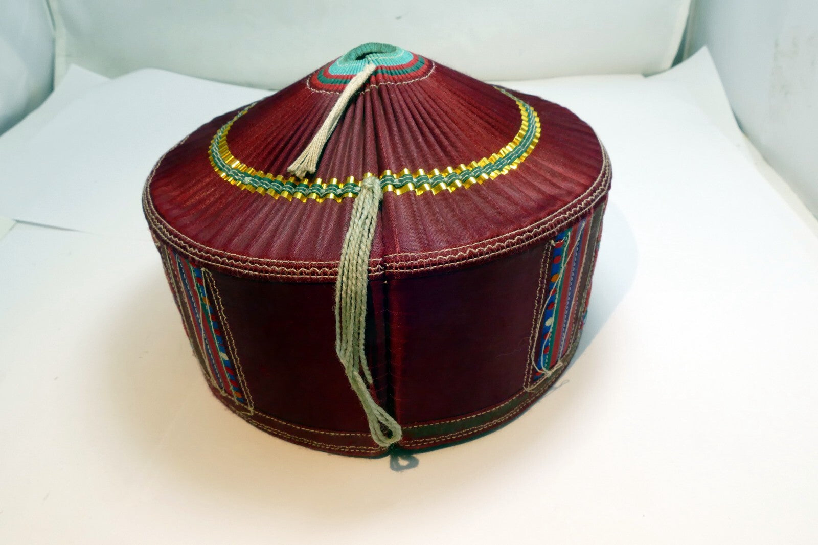 Chinese ethnic Miao people's embroidered girl hat Vintage hand made