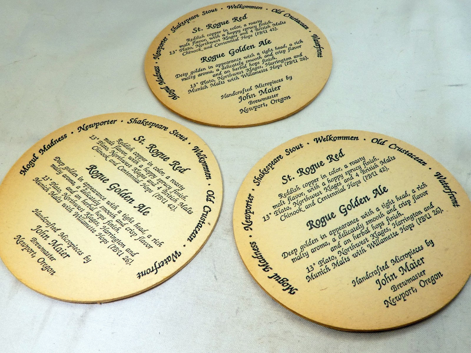 Rogue Ale Bar Coaster Beer lot 3