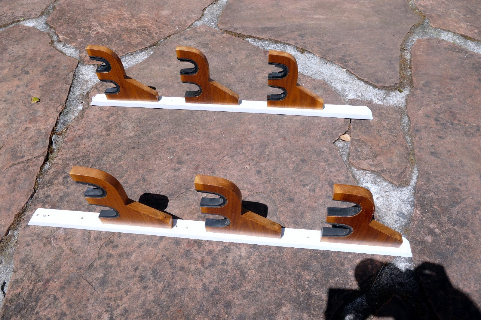 6 Rifle Gun Rack Wall Mount Wooden Shotgun Holder Gun Display Hanger Hand made