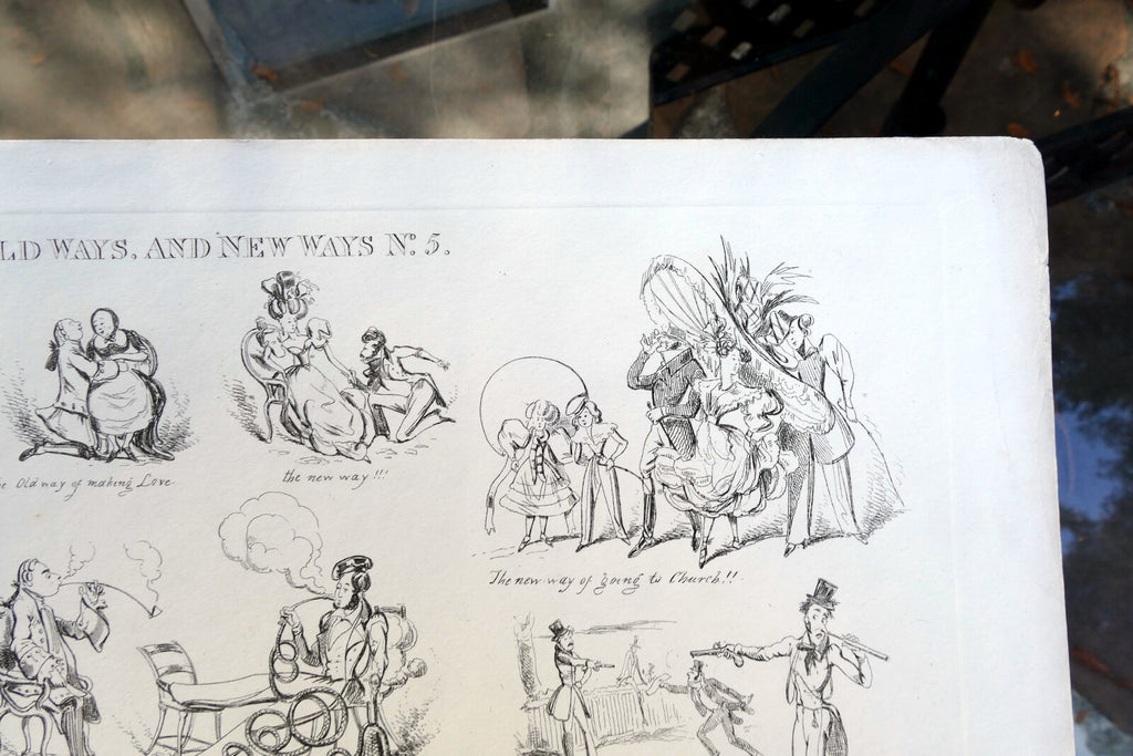Old WAYS and NEW WAYS No 5 HENRY HEATH CARICATURE PRINT  1840 Victorian