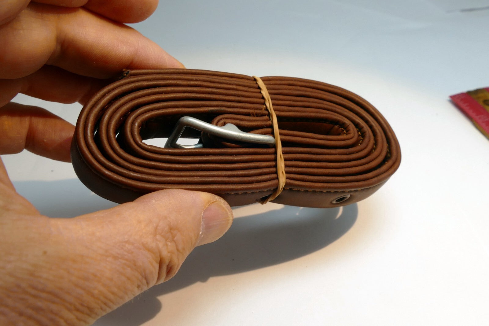 34" long 3/4" wide belt  vintage small faux leather