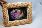 7" x 5" Picture Photo Frame Ceramic 3D Gold Rose 🌹🥀 Vintage pink tone