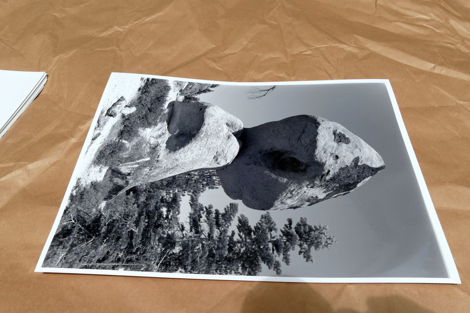 Yosemite California 11X14" Black & white Picture Photo Boulder Rock sky Unsigned