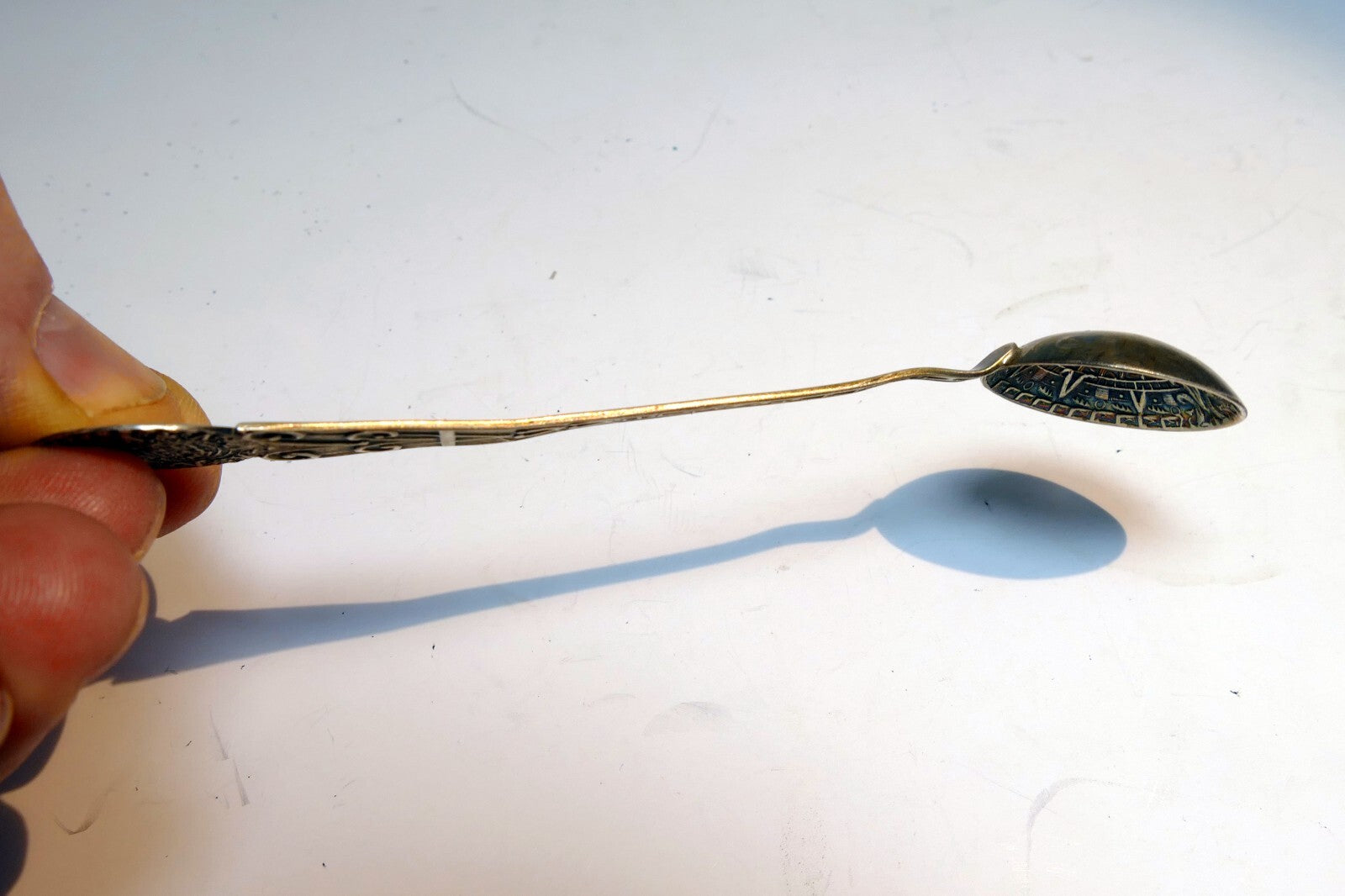 925 Sterling Silver - Acapulco Aztec Calendar Spoon -  Mexico 10 gr.