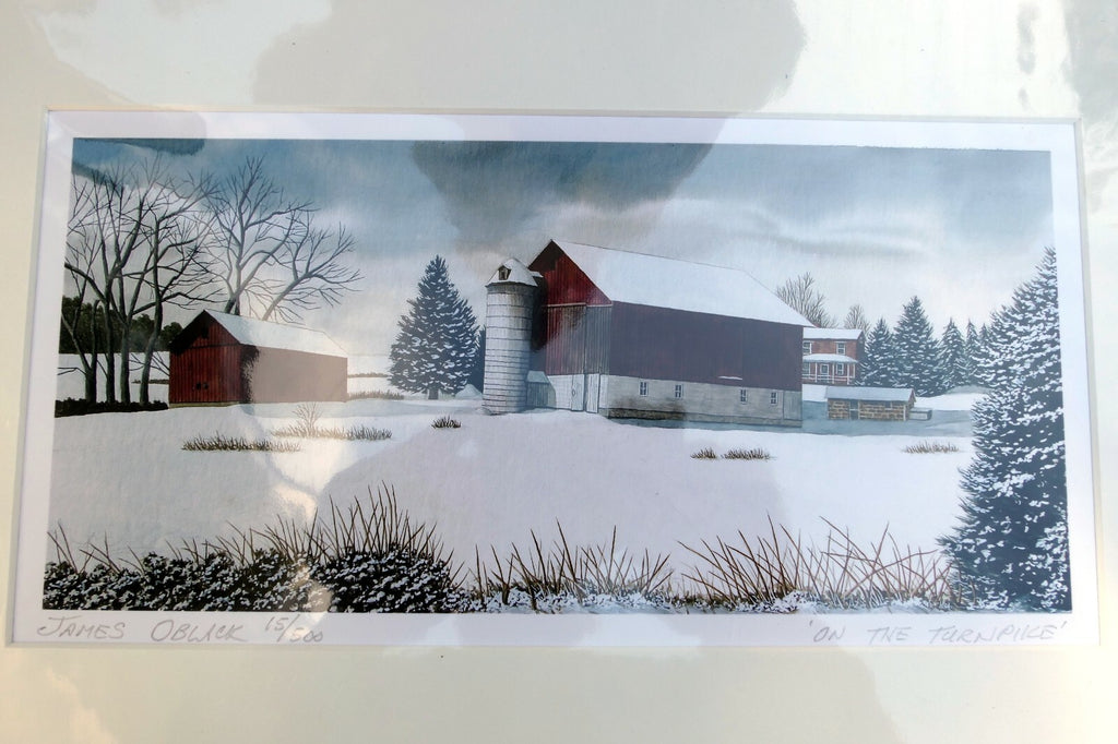 Giclee Print Brown County Artist James Oblack 15/500 Signed "On The Turnpike"