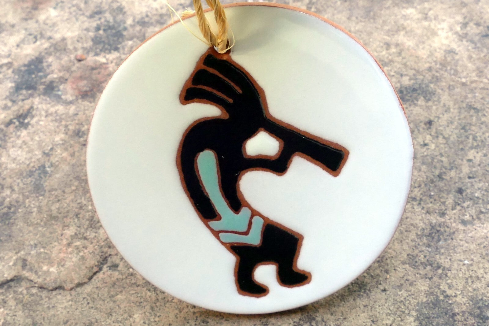 Kokopelli Ceramic Hand Painted Tile Coaster Native American USA Southwest