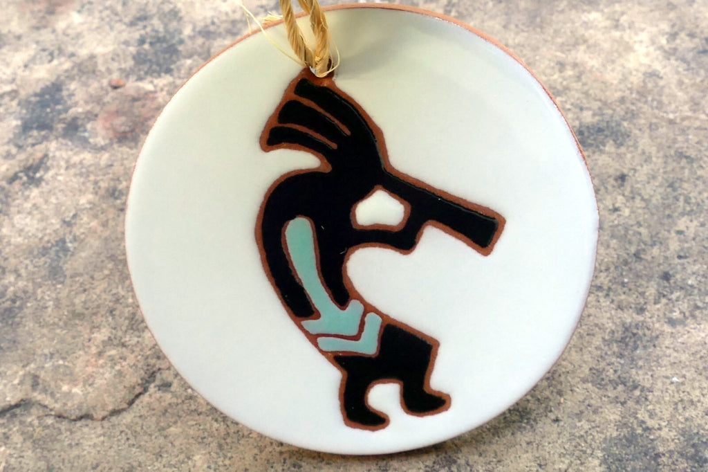 Kokopelli Ceramic Hand Painted Tile Coaster Native American USA Southwest