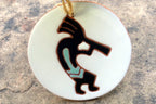 Kokopelli Ceramic Hand Painted Tile Coaster Native American USA Southwest