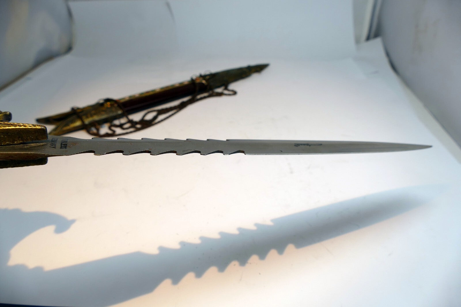 Slash Knife Dagger Made in Germany with sheaf scabbard eagle cross ornate