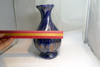 Blue Luster  Vase With Gold Oil Spot Design Glass 10" high Vase