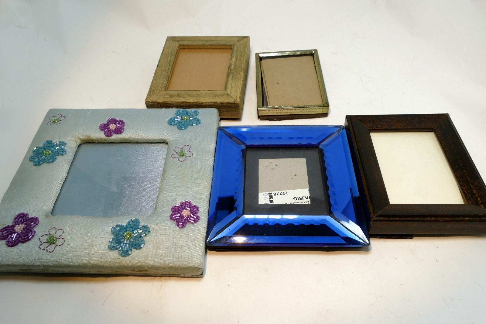 2x3" picture photo frame metal wood with glass pack lot of 5