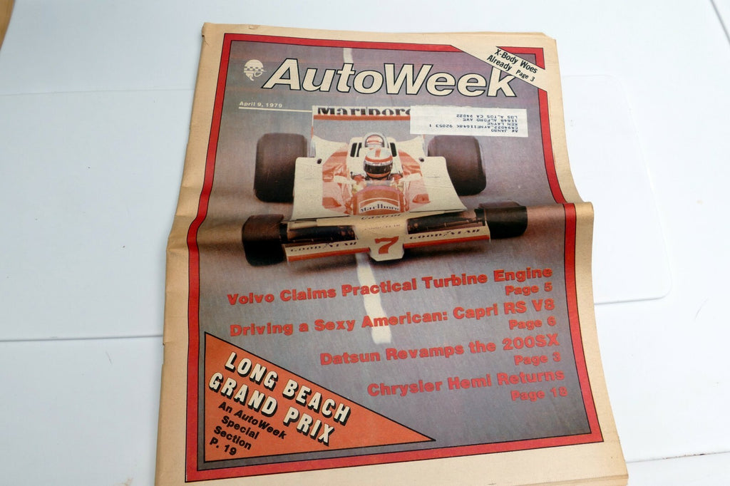 April 1979 Auto Week Magazine Volvo claims Turbine engine 200SX Datsun Mustang