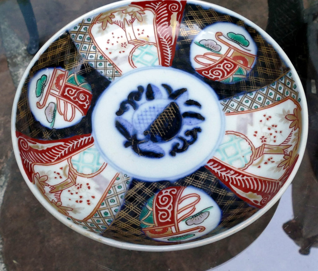 Japanese imari ware colored porcelain gold peach plate/dish