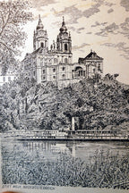 Postcard stift melk, niederosterreich 900's austria