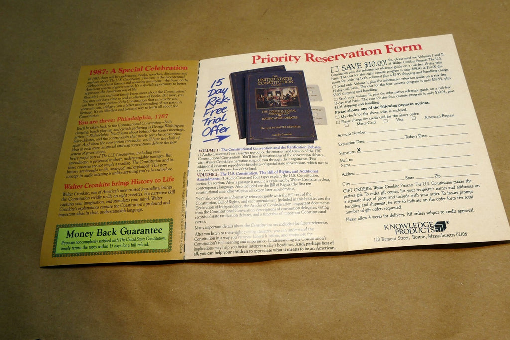 Cronkite Walter United States Constitution Add Magazine Postcard order