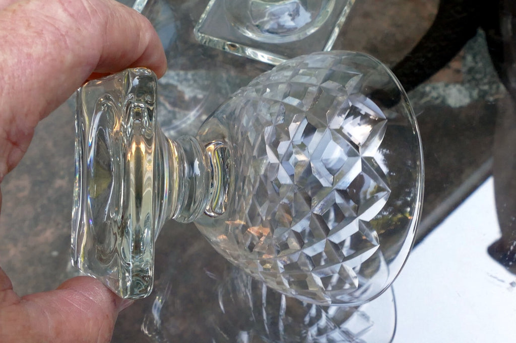 Waterford Goblet Desert Cup Set of 3 lot 3.5" Tall Square base Diamond